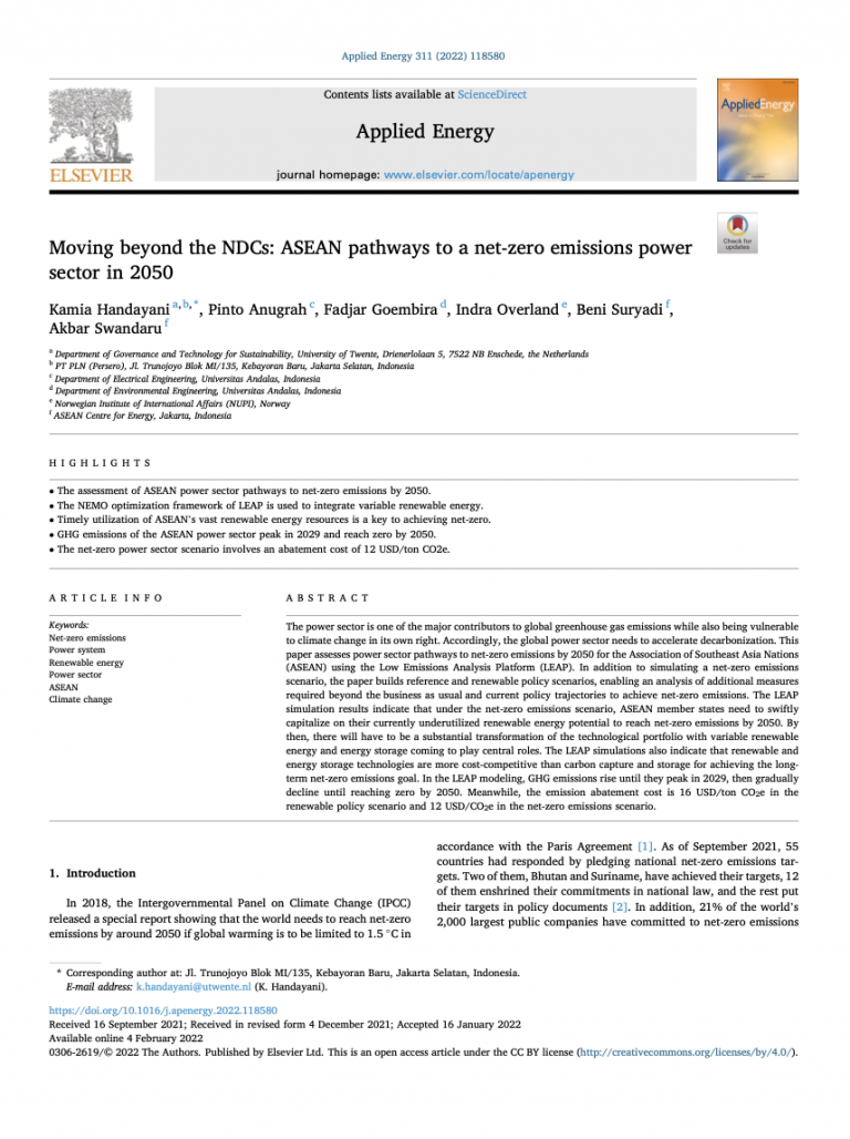 Moving Beyond The Ndcs Asean Pathways To A Net Zero Emissions Power