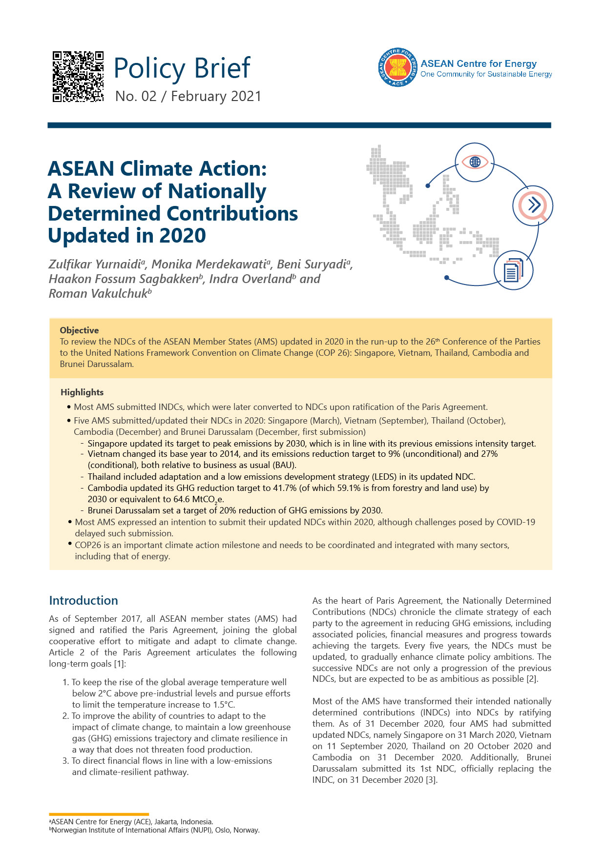 ASEAN Climate Action: A Review of Nationally Determined Contributions Update in 2020